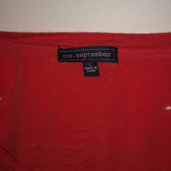 Coral Embroidered Tee from Anthropoligie  Size L - Picture 2 of 4